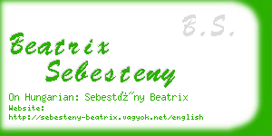 beatrix sebesteny business card
